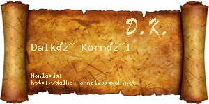 Dalkó Kornél névjegykártya