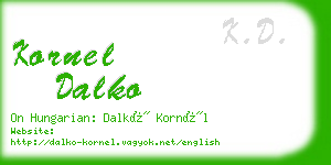 kornel dalko business card